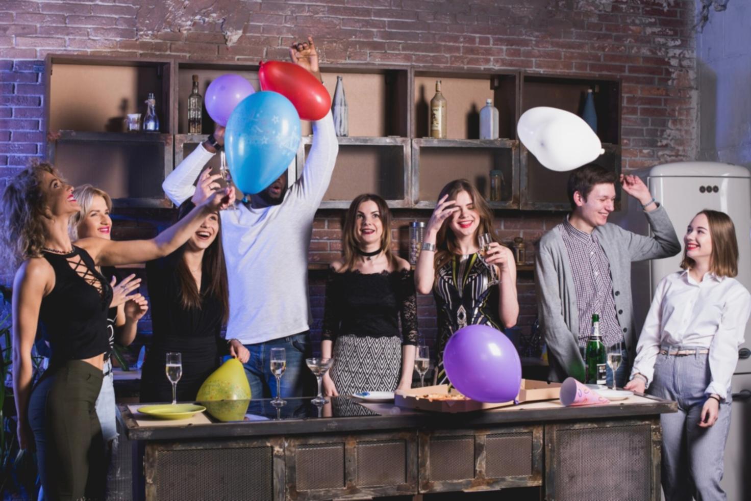 Professional corporate event setup with attendees networking